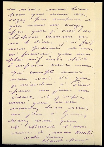 Brief von Claude Monet an Berthe Morisot, 1888 von Claude Monet